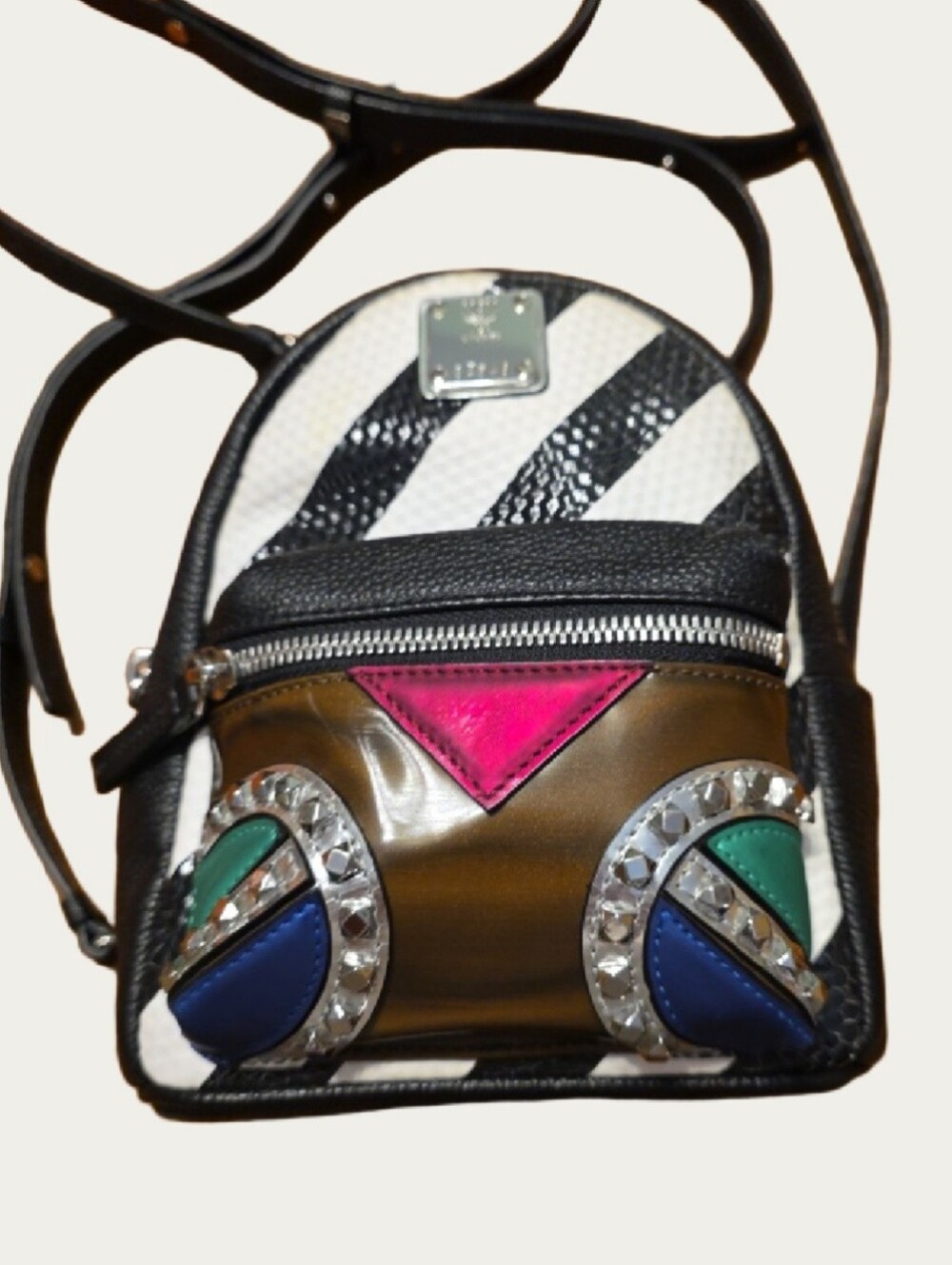 MCM X-Mini Stark Striped Roboter Mixed-Media Backpack